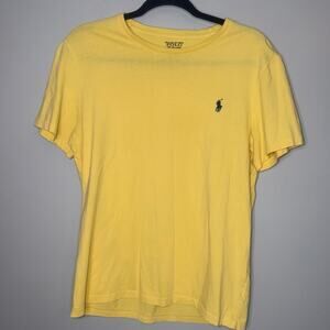 Polo Ralph Lauren Men's Yellow Solid Crew-Neck Short Sleeve T-Shirt Medium